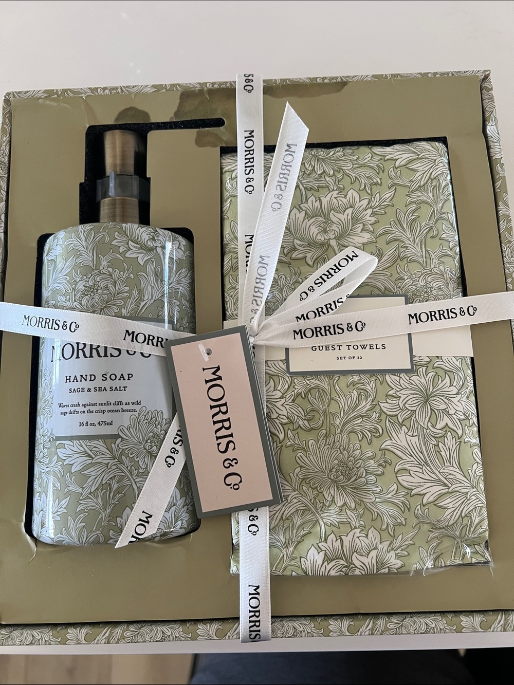 Morris & co. Sage & Sea Salt Hand Soap and Guest Towel Set